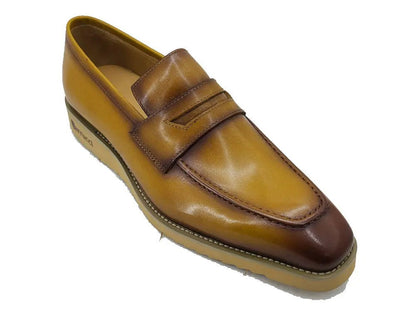 Chic Patina Burnished Penny Loafer Leather Ks518 - 03 Shoes by Carrucci Shoes – Don't Panic Shoes