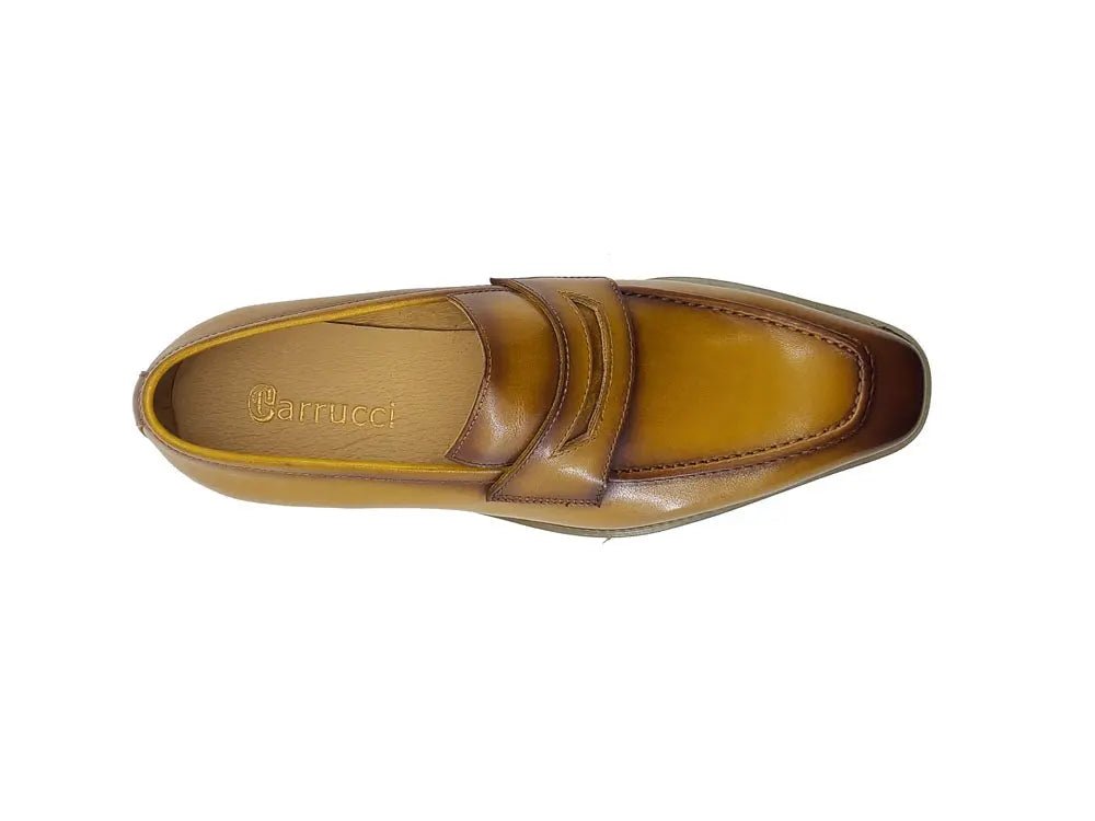 Chic Patina Burnished Penny Loafer Leather Ks518 - 03 Shoes by Carrucci Shoes – Don't Panic Shoes