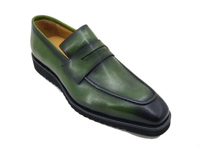 Chic Patina Burnished Penny Loafer Leather Ks518 - 03 Shoes by Carrucci Shoes – Don't Panic Shoes
