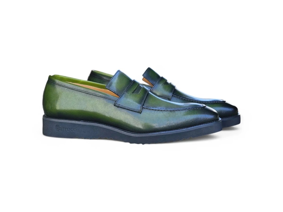 Chic Patina Burnished Penny Loafer Leather Ks518 - 03 Shoes by Carrucci Shoes – Don't Panic Shoes