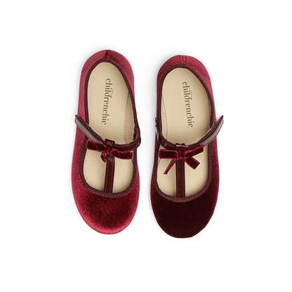 Childrenchic Katie Burgundy Mary Jane Velvet Patent Leather seasonal core FW by Childrenchic – Don't Panic Shoes