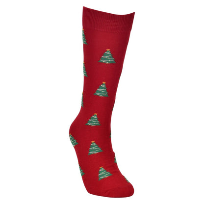 Christmas Tree Socks Unisex Cotton Blend Green Festive Holiday Crew Socks Comfortable Pack Socks by No Cold Feet – Don't Panic Shoes