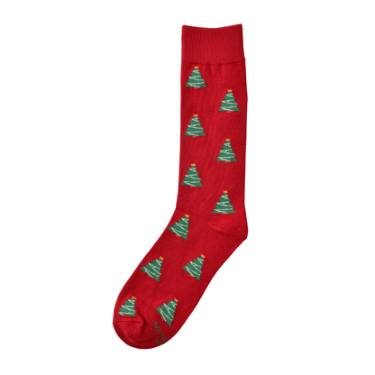 Christmas Tree Socks Unisex Cotton Blend Green Festive Holiday Crew Socks Comfortable Pack Socks by No Cold Feet – Don't Panic Shoes