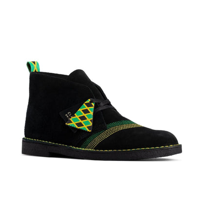 ClarkS Originals Desert Boot “Jamaican Bee” Men’s Black Multi Suede – Limited Edition Island - Inspired Heritage Icon (26155917) Shoes by Clarks Originals – Don't Panic Shoes