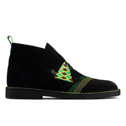 ClarkS Originals Desert Boot “Jamaican Bee” Men’s Black Multi Suede – Limited Edition Island - Inspired Heritage Icon (26155917) Shoes by Clarks Originals – Don't Panic Shoes