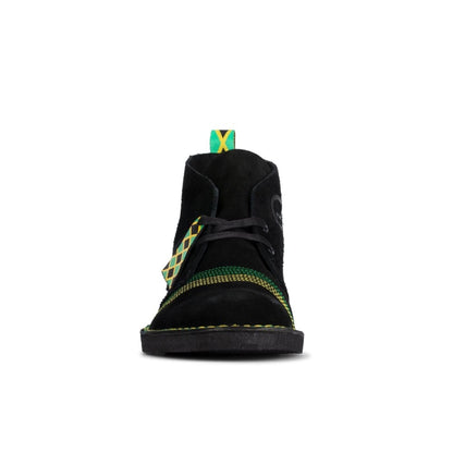 ClarkS Originals Desert Boot “Jamaican Bee” Men’s Black Multi Suede – Limited Edition Island - Inspired Heritage Icon (26155917) Shoes by Clarks Originals – Don't Panic Shoes