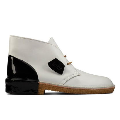 ClarkS Originals Desert Boot Men’s Shoes – Black And White Two - Tone Leather – Style 26159092 – Modern Heritage Classic Boots by Clarks Originals – Don't Panic Shoes