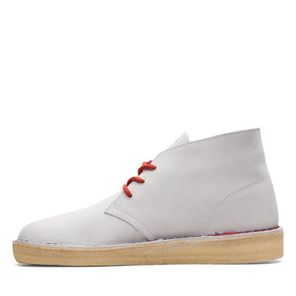 ClarkS Originals Desert Boot Vcy Men’s Shoes – Gray And Red Suede – Style 26166525 – Retro Desert Icon Shoes by Clarks Originals – Don't Panic Shoes