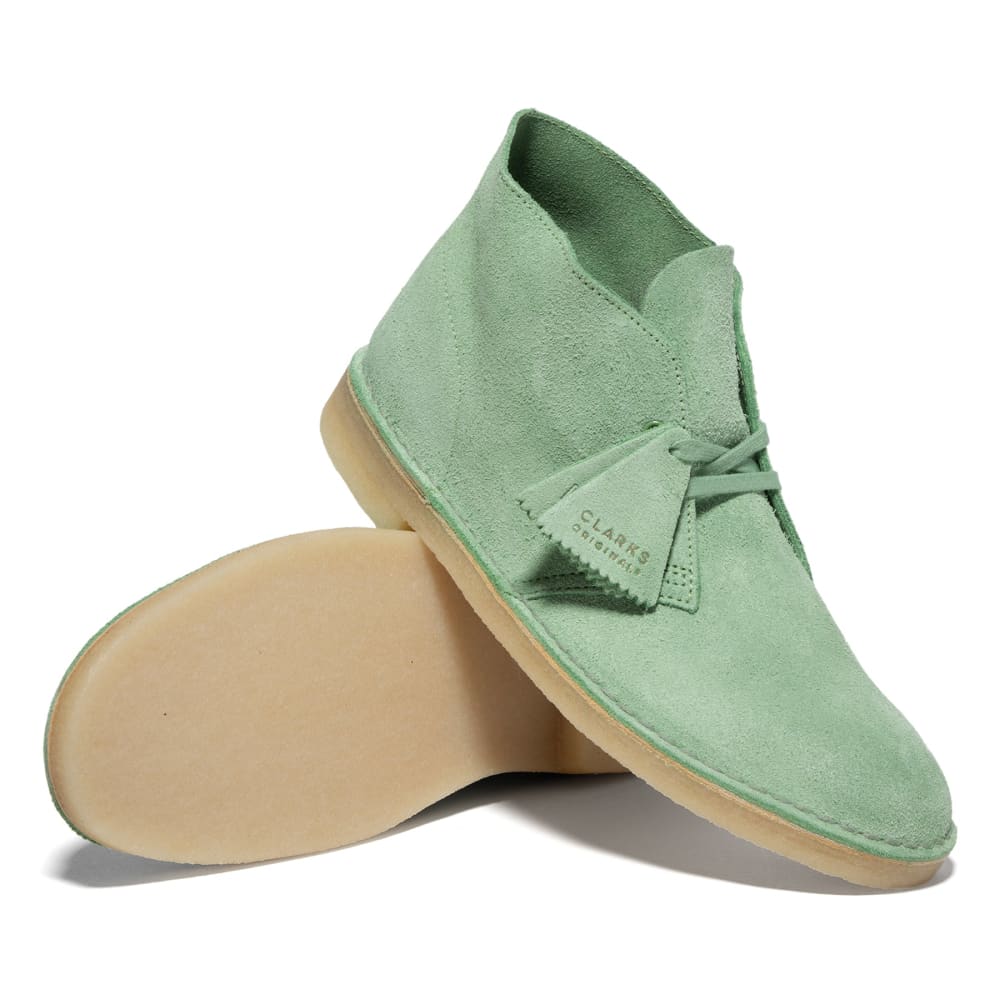 Clarks Originals Desert Boots Men's Light Green Suede 26171745 Shoes by Clarks Originals – Don't Panic Shoes