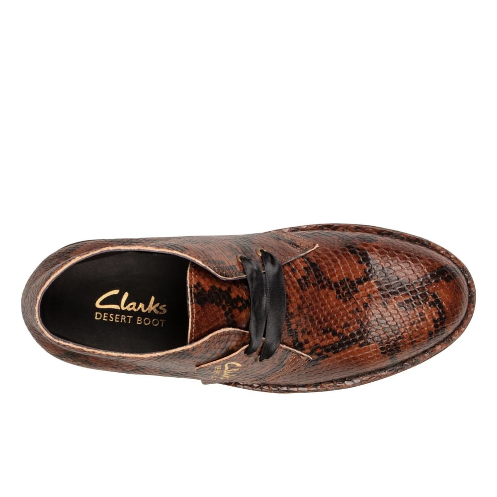 Clarks Originals Desert Boots Women’s Dark Tan Snake Leather