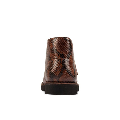 Clarks Originals Desert Boots Women's Dark Tan Snake Leather 26155674 Shoes by Clarks Originals – Don't Panic Shoes
