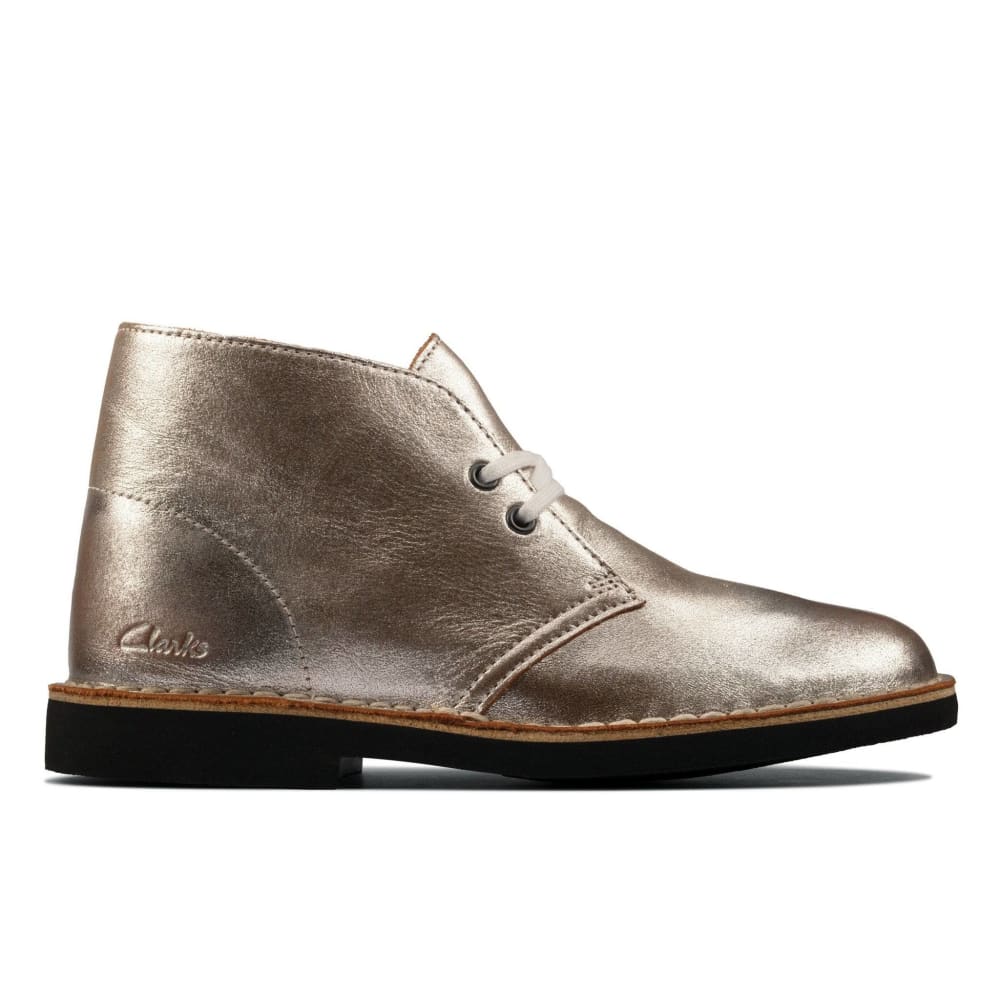 Clarks Originals Desert Boots Women's Silver Leather 26155668 Shoes by Clarks Originals – Don't Panic Shoes