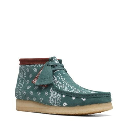Clarks Originals Wallabee Boot Bandana Men's Green Paisley Suede 26168803 Shoes by Clarks Originals – Don't Panic Shoes