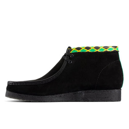 ClarkS Originals Wallabee Boot “Jamaican Bee” Men’s Black Multi Suede – Limited Edition Island - Inspired Heritage Icon (26160552) Shoes by Clarks Originals – Don't Panic Shoes