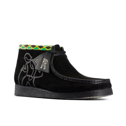 ClarkS Originals Wallabee Boot “Jamaican Bee” Men’s Black Multi Suede – Limited Edition Island - Inspired Heritage Icon (26160552) Shoes by Clarks Originals – Don't Panic Shoes
