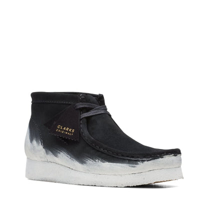 ClarkS Originals Wallabee Boot Men’s Shoes – Black And White Suede – Style 26163077 – Monochrome Street Classic Shoes by Clarks Originals – Don't Panic Shoes