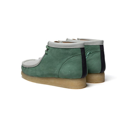 ClarkS Originals Wallabee Boot Varsity Pack Vcy Men’s Shoes – Green And White Leather – Style 26165078 – Limited Edition Heritage Drop Shoes by Clarks Originals – Don't Panic Shoes