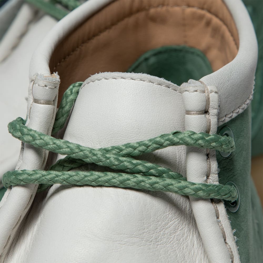 ClarkS Originals Wallabee Boot Varsity Pack Vcy Men’s Shoes – Green And White Leather – Style 26165078 – Limited Edition Heritage Drop Shoes by Clarks Originals – Don't Panic Shoes