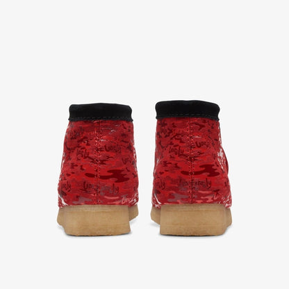 Clarks Originals Wallabee Boot X Popcaan Collab Black And Red Camo Suede 26175816 Boots by Clarks Originals – Don't Panic Shoes