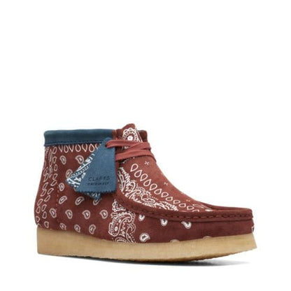 Clarks Originals Wallabee Boots Men's Brick Red Paisley Suede 26168826 Shoes by Clarks Originals – Don't Panic Shoes