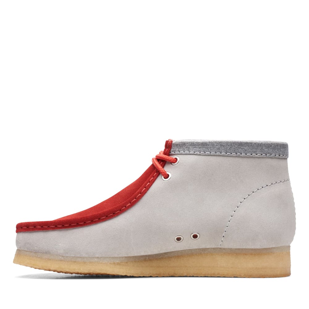 Clarks Originals Wallabee Boots Vcy Men’s Red And Gray Suede