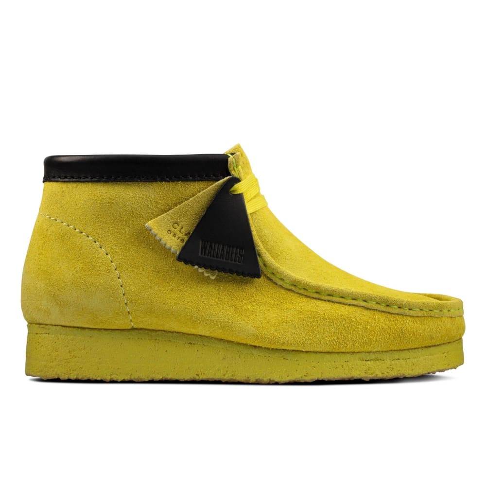 Clarks Originals Wallabee Boots Men’s Lime Yellow Suede