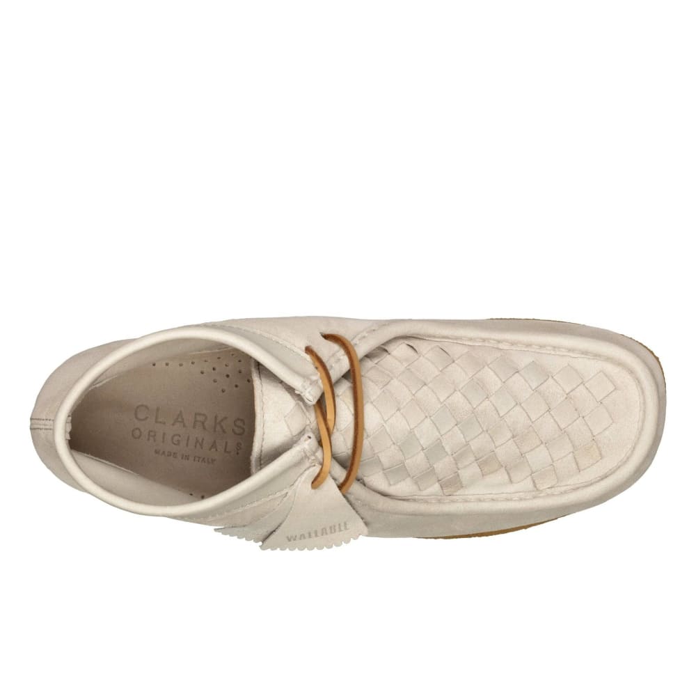 Clarks Originals Wallabee Boots Men's White Woven Suede Canvas 26159539 Shoes by Clarks Originals – Don't Panic Shoes