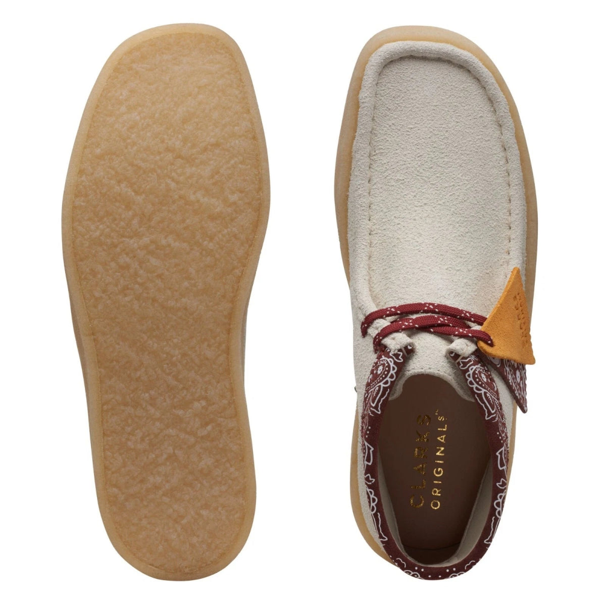 Clarks Originals Wallabee Cup Boots Men's White Interest Suede 26167977 Shoes by Clarks Originals – Don't Panic Shoes