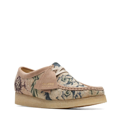 ClarkS Originals Wallabee Low Top Women’s Grey Floral Fabric Suede 26169916 Footwear by Clarks Originals – Don't Panic Shoes