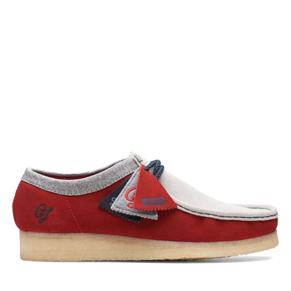 ClarkS Originals Wallabee Low Vcy Men’s Shoes – Gray And Red Suede – Style 26166291 – Vintage Street Icon Shoes by Clarks Originals – Don't Panic Shoes