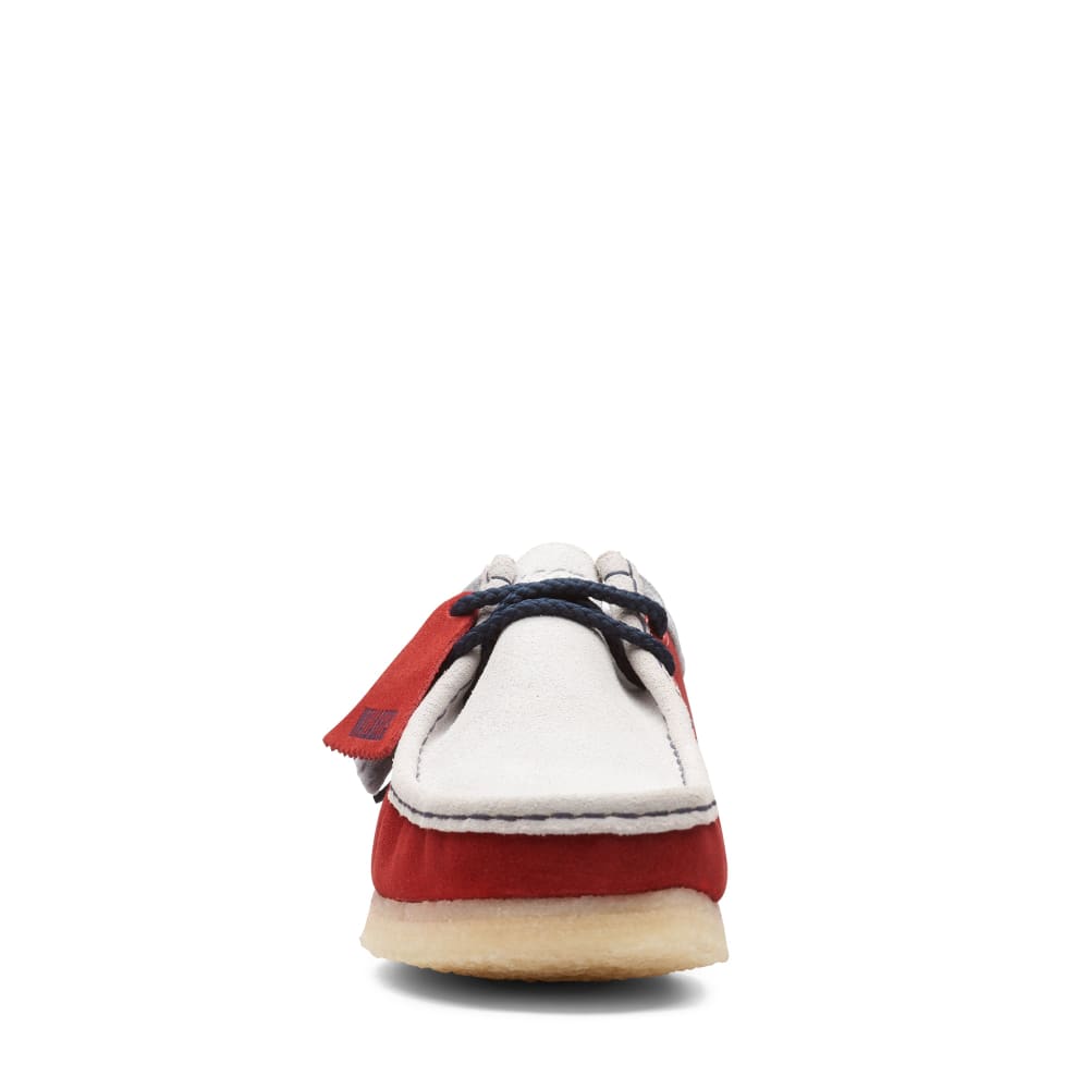 ClarkS Originals Wallabee Low Vcy Men’s Shoes – Gray And Red Suede – Style 26166291 – Vintage Street Icon Shoes by Clarks Originals – Don't Panic Shoes