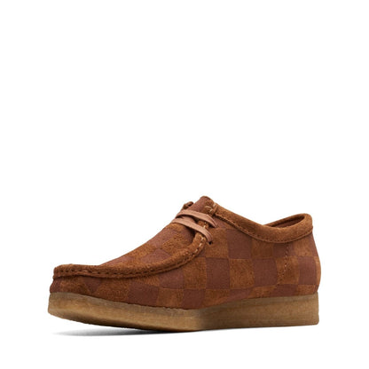 ClarkS Originals Wallabee Men’s Cola Check Suede 26173636 Footwear by Clarks Originals – Don't Panic Shoes