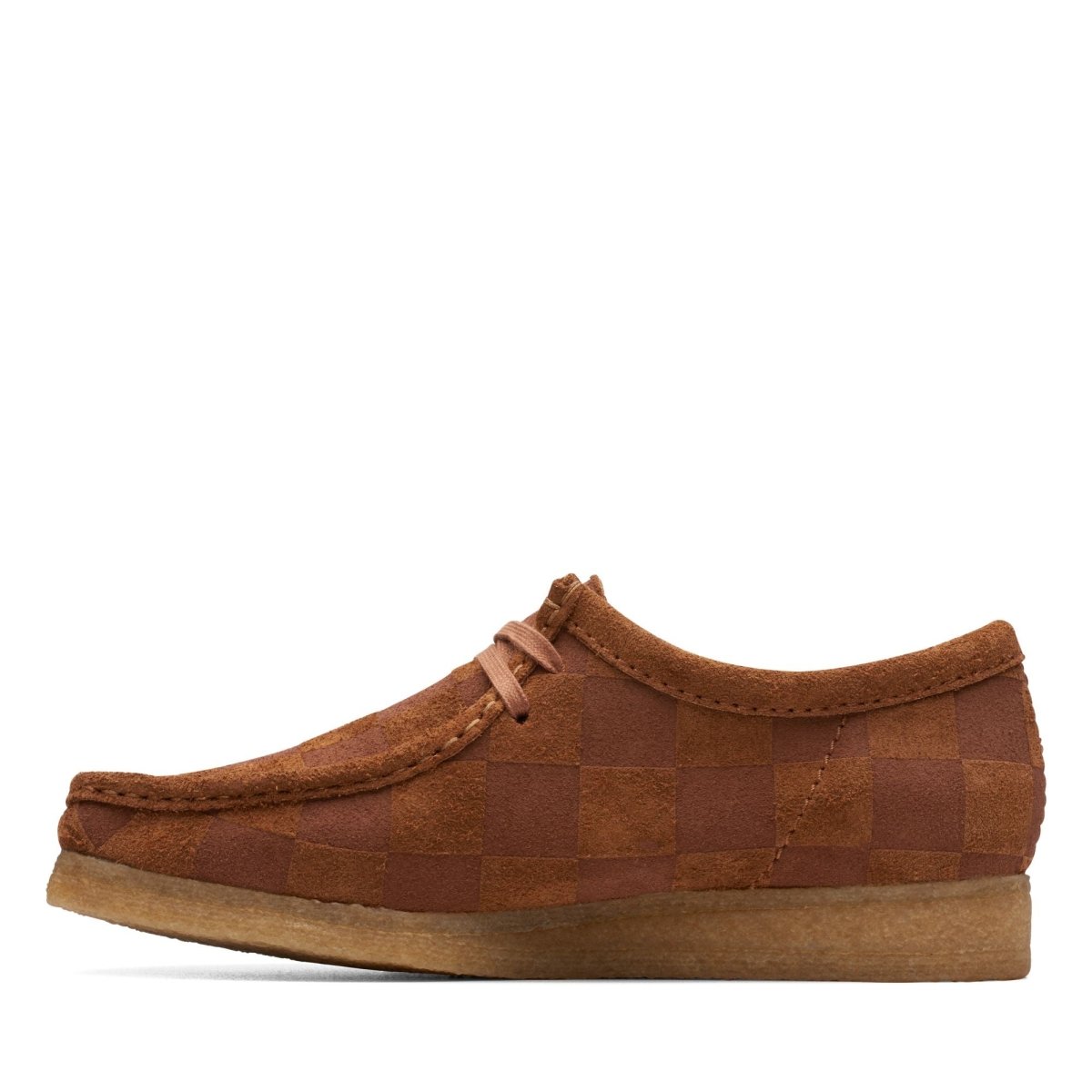 ClarkS Originals Wallabee Men’s Cola Check Suede 26173636 Footwear by Clarks Originals – Don't Panic Shoes