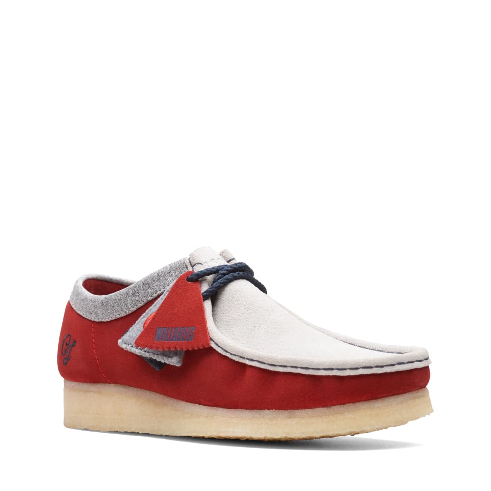 Clarks Originals Wallabee Low Vcy Men’s Gray And Red Suede