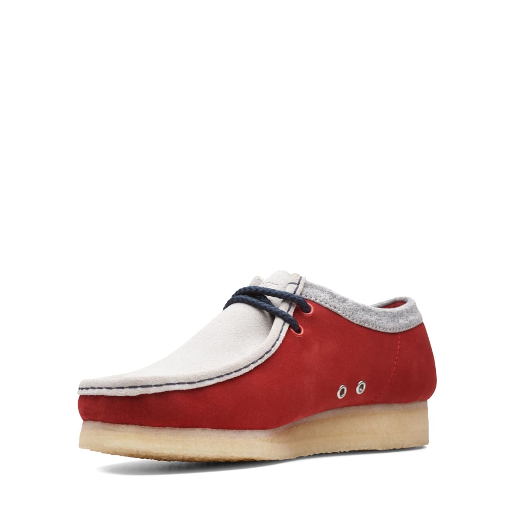 Clarks Originals Wallabee Low Vcy Men’s Gray And Red Suede