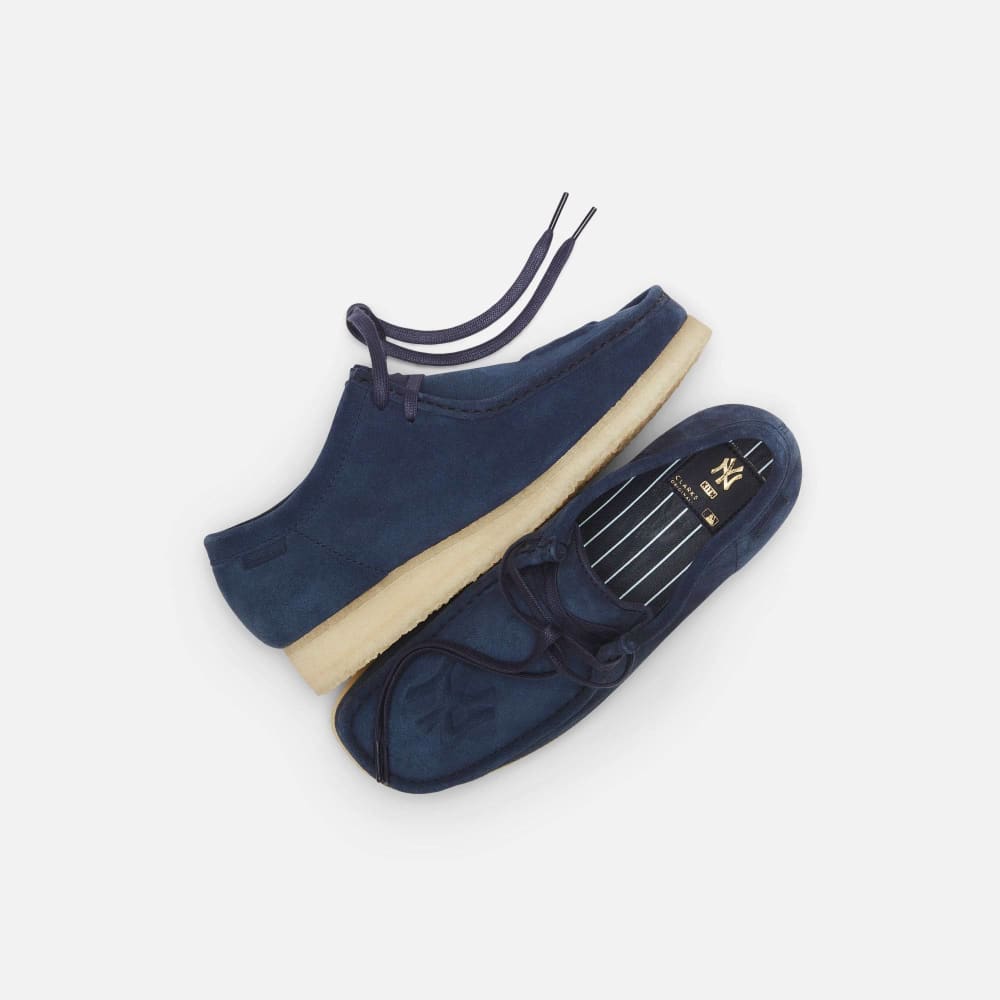 ClarkS Originals X Kith X New York Yankees Wallabee Low Men’s Shoes – Navy Blue Suede – Style 26166617 – Limited Edition Street Icon Shoes by Clarks Originals – Don't Panic Shoes