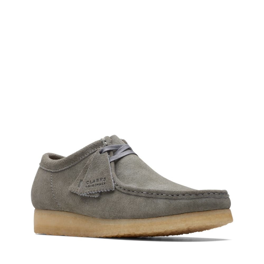 Clarks Wallabee 26170535 Mens Gray Suede Oxfords & Lace Ups