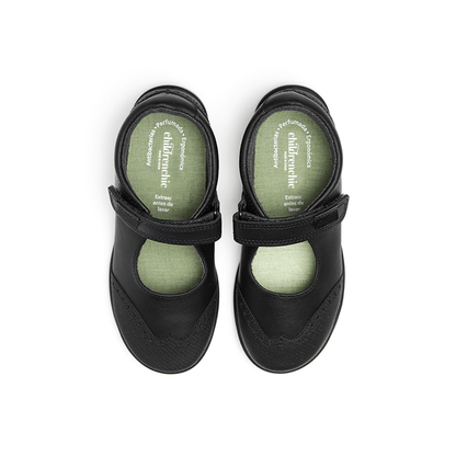 Claudia Navy Adjustable Velcro Non Slip Rubber Soles uniform by Childrenchic – Don't Panic Shoes