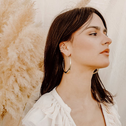 Cleo Hoop Earrings Large Earrings by Rahya Jewelry Design – Don't Panic Shoes