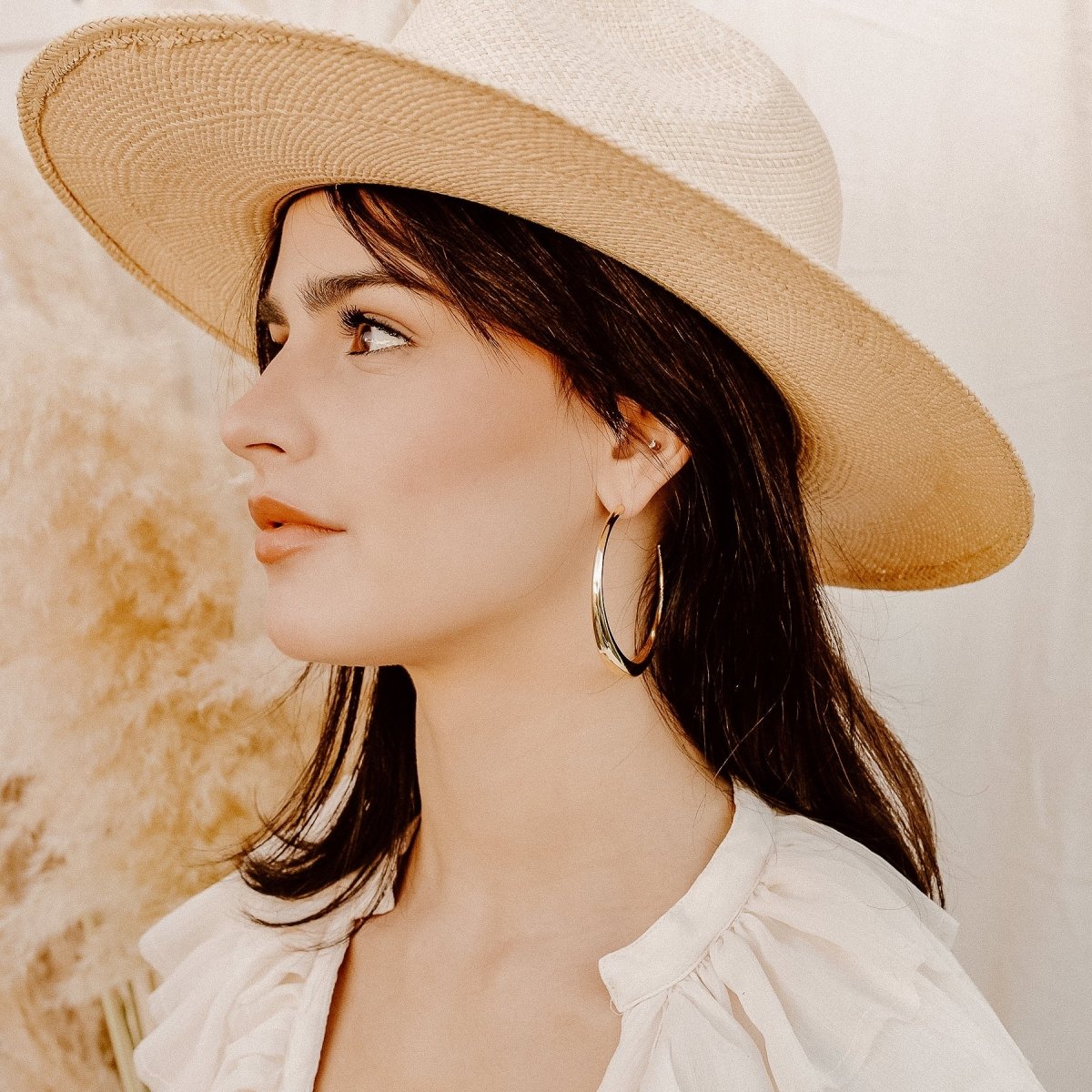 Cleo Hoop Earrings Large Earrings by Rahya Jewelry Design – Don't Panic Shoes