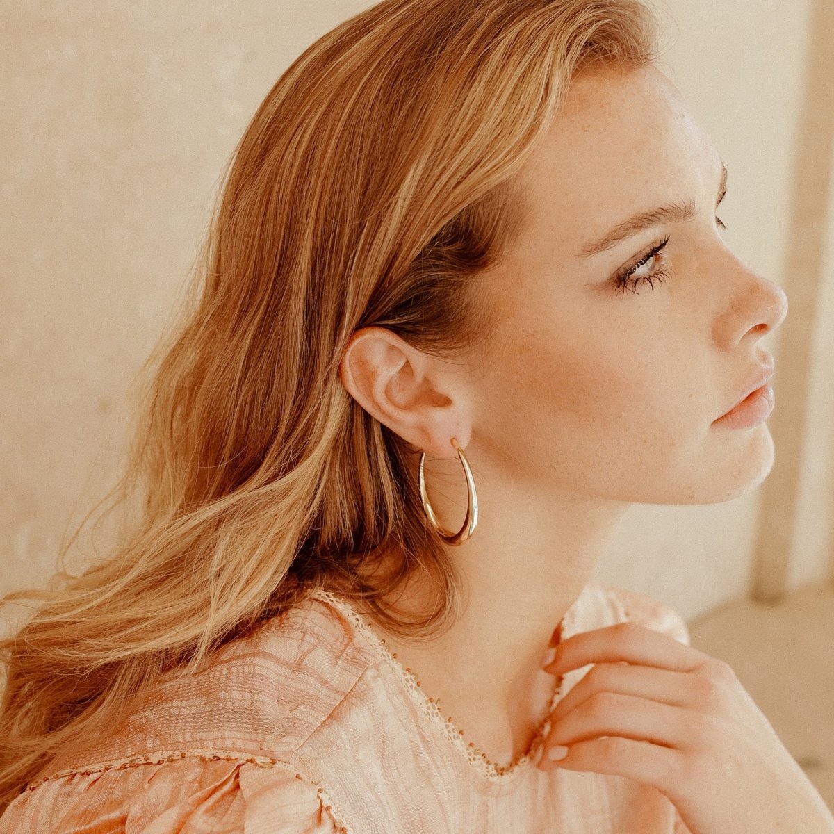 Cleo Hoop Earrings Medium Earrings by Rahya Jewelry Design – Don't Panic Shoes