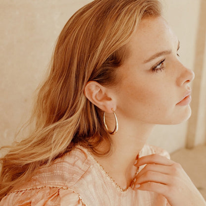 Cleo Hoop Earrings Medium Earrings by Rahya Jewelry Design – Don't Panic Shoes