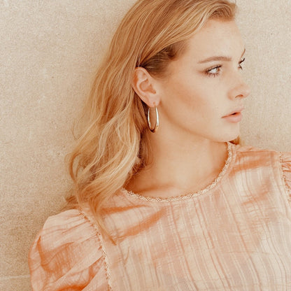 Cleo Hoop Earrings Medium Earrings by Rahya Jewelry Design – Don't Panic Shoes