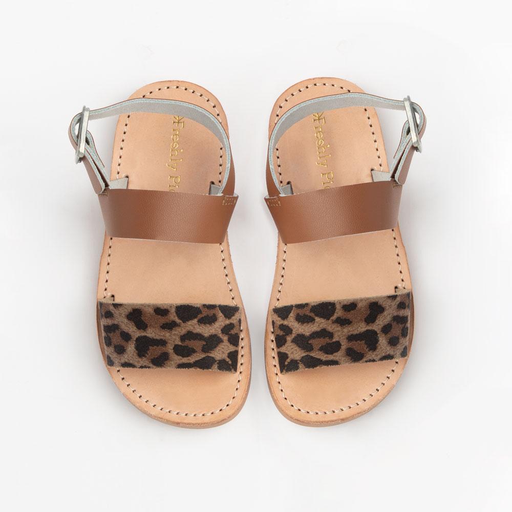 Cognac With Leopard Sanibel Sandal Sanibel Sandal by Freshly Picked – Don't Panic Shoes