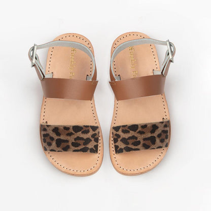 Cognac With Leopard Sanibel Sandal Sanibel Sandal by Freshly Picked – Don't Panic Shoes