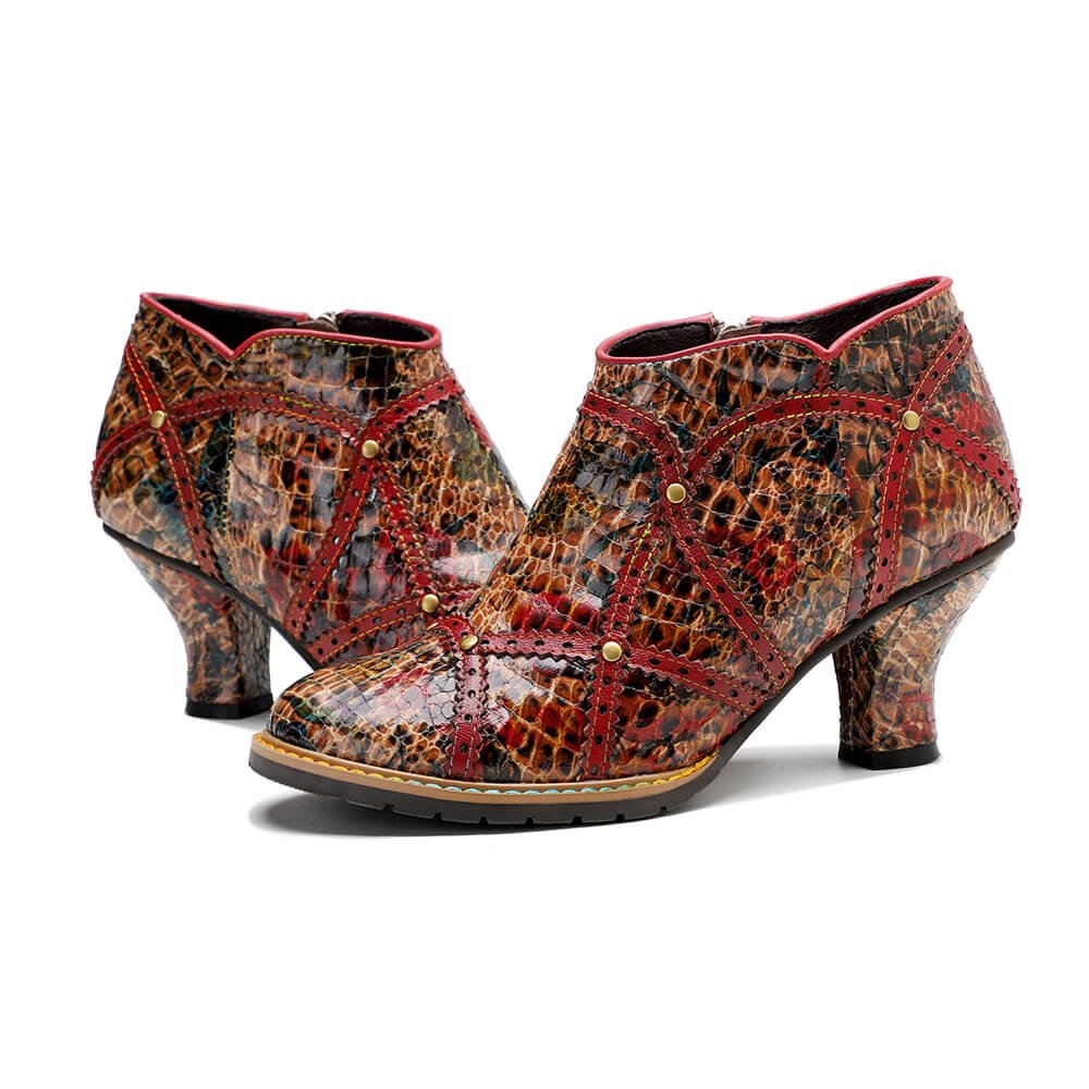 Colorful Handmade Low Heel Booties Booties by Colorstepshoes – Don't Panic Shoes