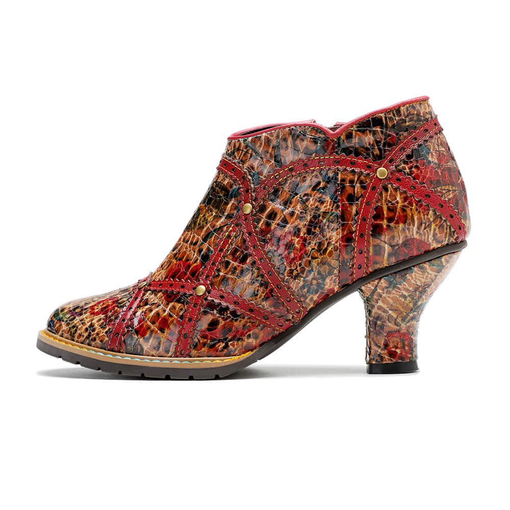 Colorful Handmade Low Heel Booties Booties by Colorstepshoes – Don't Panic Shoes