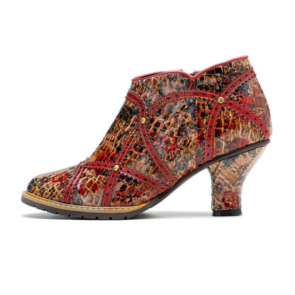 Colorful Handmade Low Heel Booties Booties by Colorstepshoes – Don't Panic Shoes