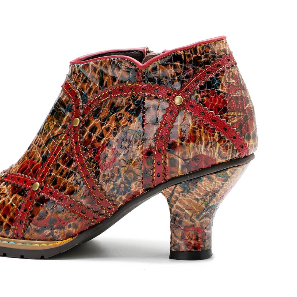 Colorful Handmade Low Heel Booties Booties by Colorstepshoes – Don't Panic Shoes