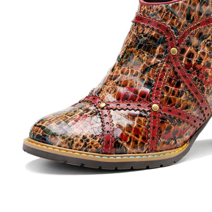 Colorful Handmade Low Heel Booties Booties by Colorstepshoes – Don't Panic Shoes